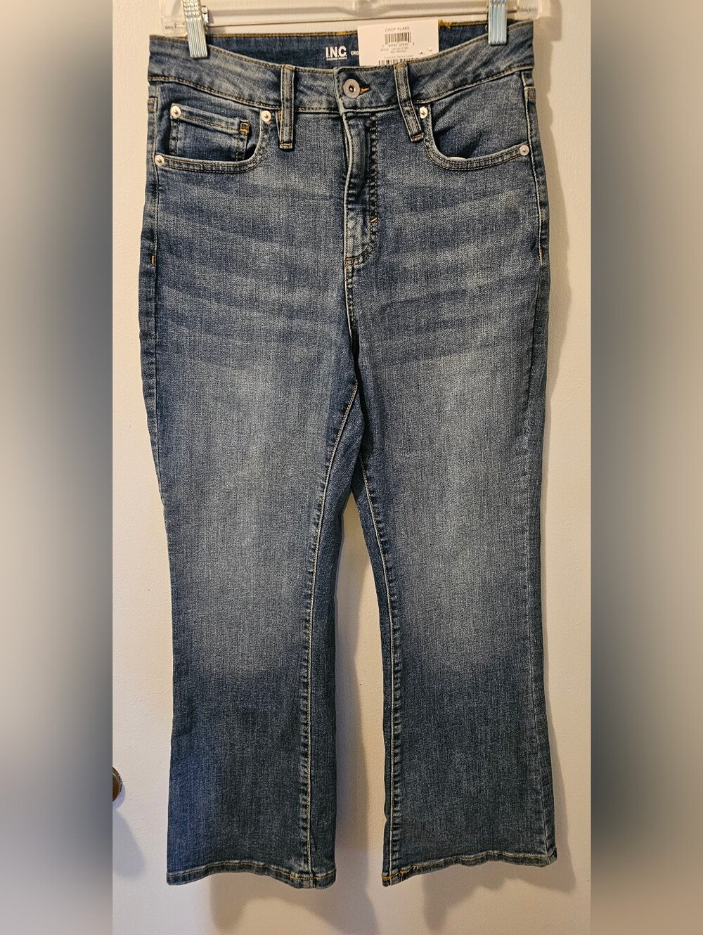INC International Concepts Womens Flare Crop Jeans Size 6 High Rise Blue